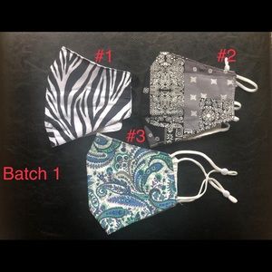 3 Washable flower pattern face masks